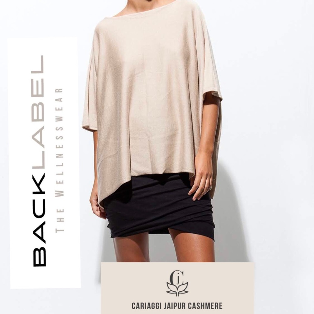 Back Label JAIPUR cashmere, silk NEW poncho S